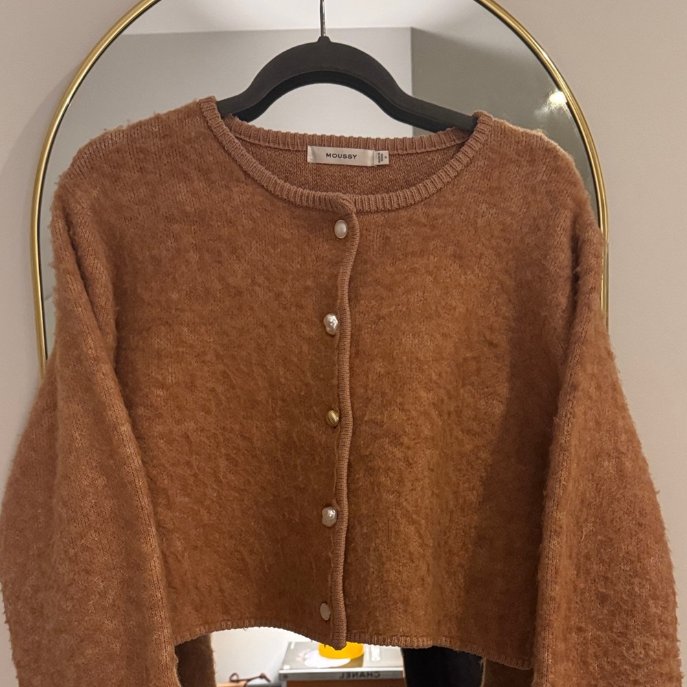 Moussy Tan Knit Cardigan